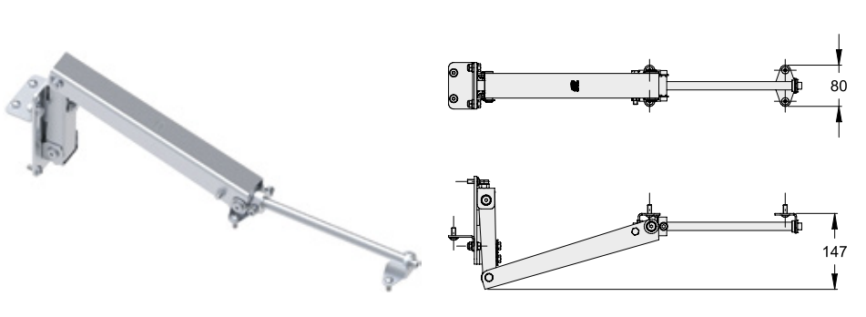 Snodo colonna per cancello bifolding