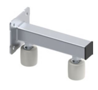 Supporto guida regolabile con piastra a 4 fori con 2 olive a fissare