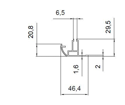 Profilo per oblo' in alluminio maschio vetro 5+5