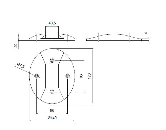 Ciabatta in plastica a pavimento CD2P